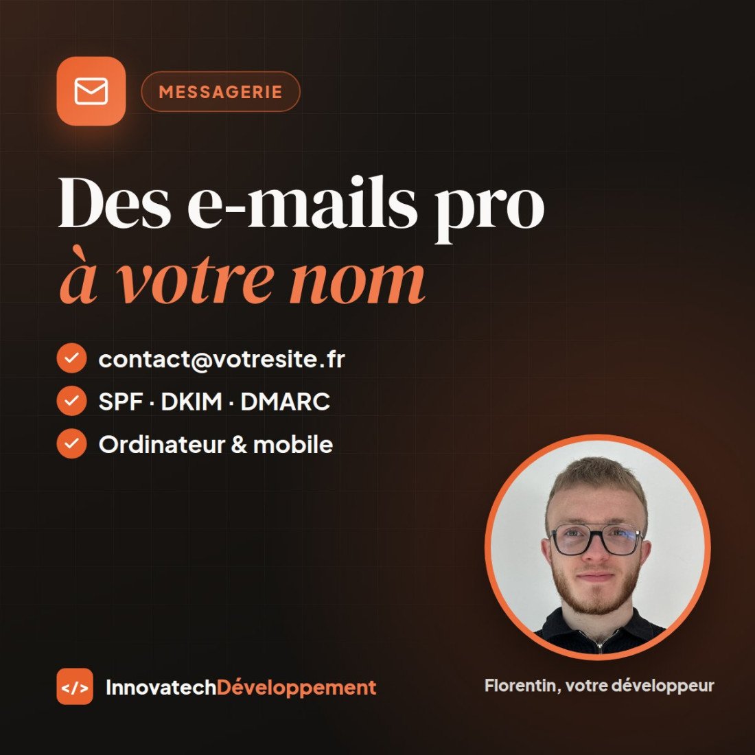E-mails pro sur votre nom de domaine (SPF, DKIM, DMARC)