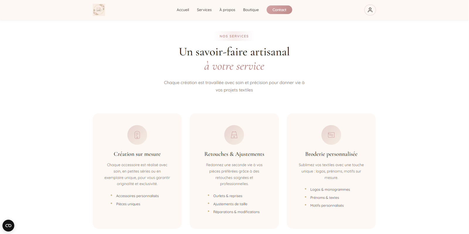 Capture d'écran du site e-commerce L.A.F Créations réalisé par Innovatech Developpement